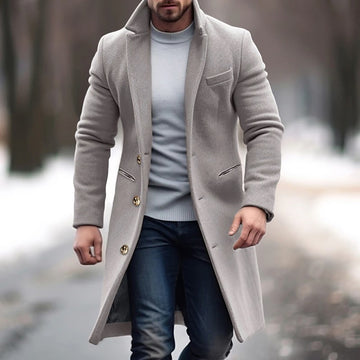 Manteau mi-long décontracté pour homme | Coupe-vent ample de style coréen