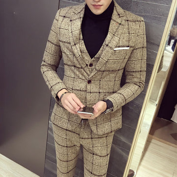 Lässiges, schlankes, stilvolles Anzug-Set (Blazer kaufen und Hose + Weste erhalten)