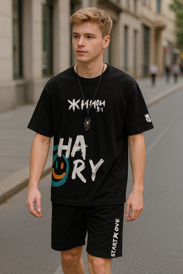 Ensemble Streetwear pour Hommes - T-Shirt & Shorts pour l'Été