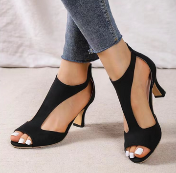 Chaussures à talons simples et élégantes avec fermeture éclair à l'arrière
