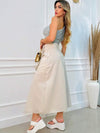 Saia Midi de Linho EMILI – Elegância Casual com Toque Natural