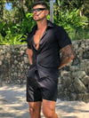 Conjunto Camisa e Short Havaiano Masculino em Viscose – Estilo Tropical com Conforto