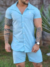 Conjunto Camisa e Short Havaiano Masculino em Viscose – Estilo Tropical com Conforto
