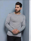Blusa Suéter de Tricô Lã Masculino — Gola Redonda e Manga Longa