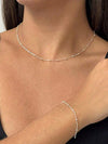 Kit Colar + Pulseira de Bola Tiffany — Banhado a Ouro 18K e Prata 925