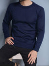 Blusa Suéter de Tricô Lã Masculino — Gola Redonda e Manga Longa