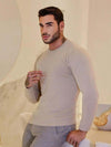 Blusa Suéter de Tricô Lã Masculino — Gola Redonda e Manga Longa
