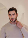 Blusa Suéter de Tricô Lã Masculino — Gola Redonda e Manga Longa