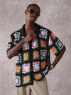 SUMWON Camisa de Crochê Granny Square — Estilo Retrô & Toque Hippie