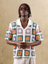 SUMWON Camisa de Crochê Granny Square — Estilo Retrô & Toque Hippie