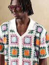 SUMWON Camisa de Crochê Granny Square — Estilo Retrô & Toque Hippie