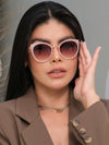 Óculos de Sol Feminino Estilo Gatinho — Cat Eye com Strass e Proteção UV