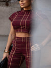 Conjunto Deana – Xadrez Atemporal com Modelagem Ajustada e Elegância Hi-Lo
