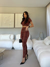 Conjunto Deana – Xadrez Atemporal com Modelagem Ajustada e Elegância Hi-Lo