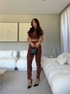 Conjunto Deana – Xadrez Atemporal com Modelagem Ajustada e Elegância Hi-Lo