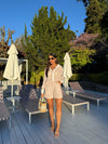 Conjunto Dual Crepe Venice – Camisa Oversized & Short Listrado