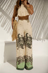 Conjunto Mirage Crepe Larissa – Cropped Halter & Calça Pantalona Paisley