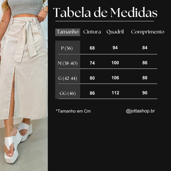 Saia Midi de Linho EMILI – Elegância Casual com Toque Natural