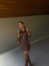 Vestido Amaretto – Jeans Utilitário com Toque Sofisticado