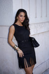 Vestido Montreal – Suede Elegante com Franjas e Estilo Western