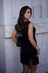 Vestido Montreal – Suede Elegante com Franjas e Estilo Western