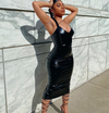 Vestido sexy em couro Chloe