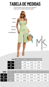 Conjunto Flora Feminino — Cropped Sem Alça e Shorts Fluido em Verde Sofisticado