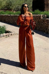 Conjunto Farmer – Cropped com Amarração e Calça Pantalona