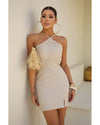 Vestido Caribenha – Curto de Linho com Detalhes em Guipir
