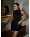 Vestido Lady Night – Fragmentado Frontal & Saia Drapeada Lateral