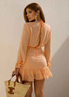 Vestido Candy Dress – Decote Transpassado em "V" e Saia com Babados Assimétricos