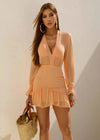 Vestido Candy Dress – Decote Transpassado em "V" e Saia com Babados Assimétricos